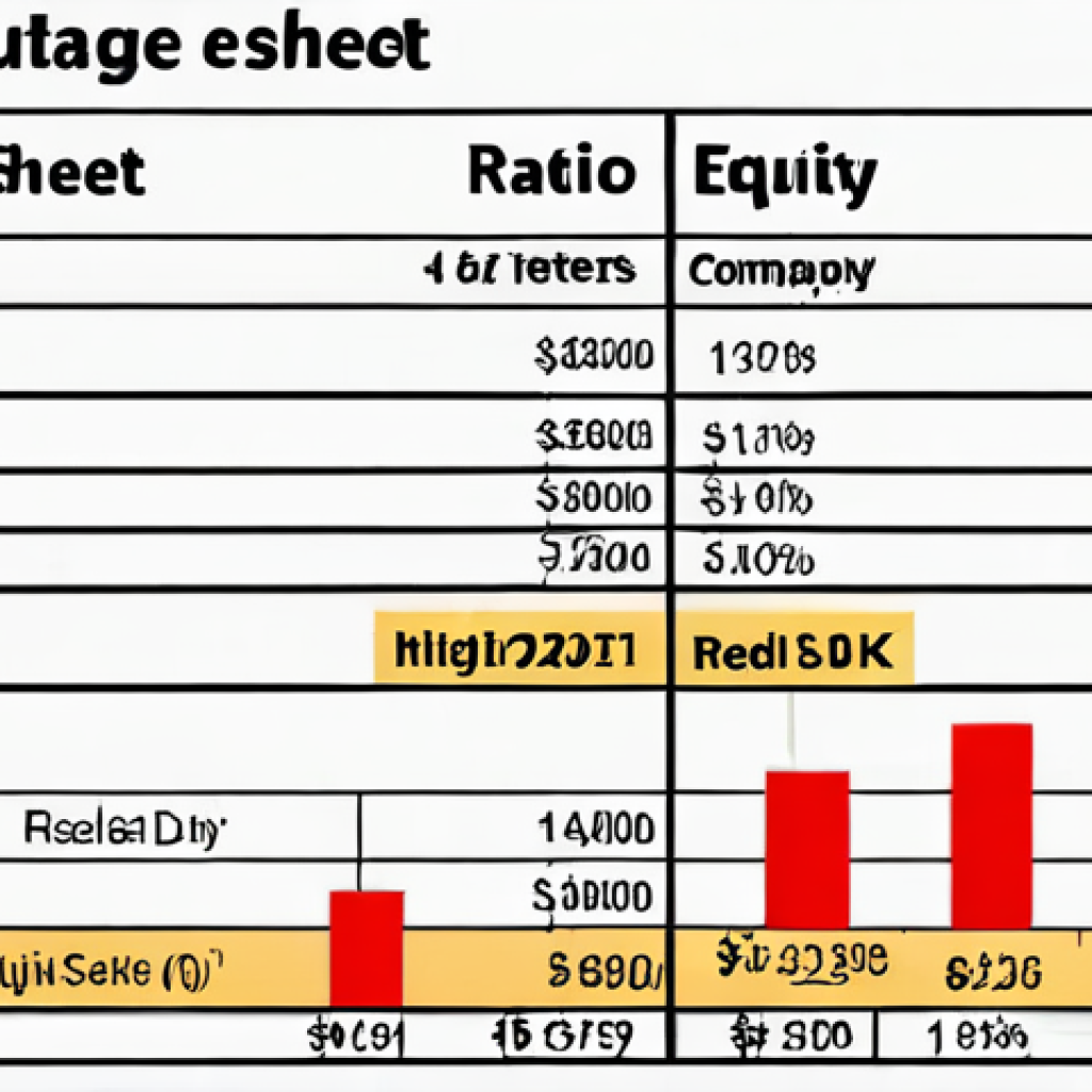 **

A visual representation of a company's balance sheet, highlighting the "debt-to-equity ratio" and "interest coverage ratio". Show a tug-of-war between "debt" and "equity," with the interest coverage ratio acting as a judge or referee. The overall feel should be serious but informative, illustrating the balance a company must maintain.

**